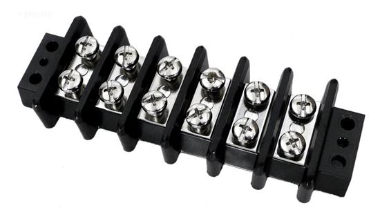 Picture of Terminal strip 30 amp 6 positions w/screw, black bb30253