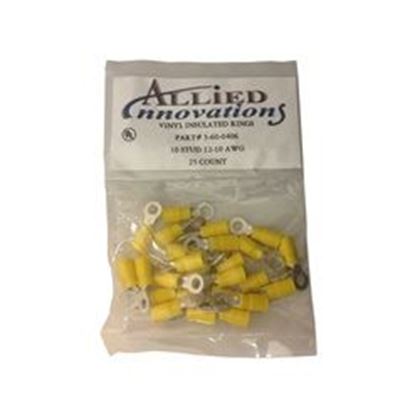 Picture of Wire terminal ring - #12-10 - 10 stud - yellow (25/bag)-rv10y