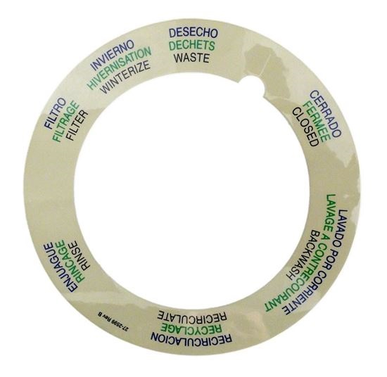 Picture of Label Pentair 6-Way Backwash Valve 272599