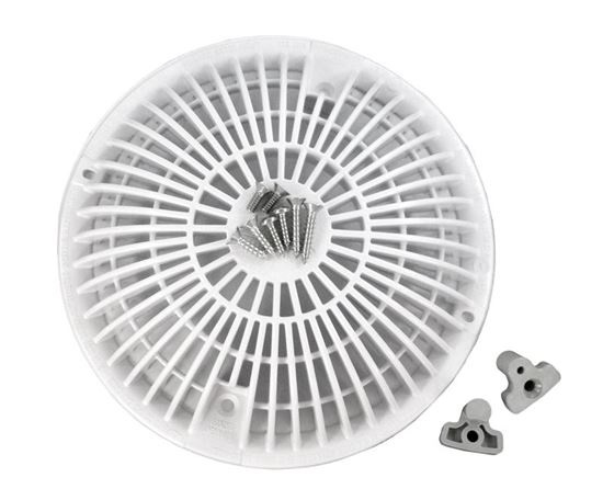 Picture of Main Drain Grate Retro 8" Round MoFlow w/Hardware White r8Mf101