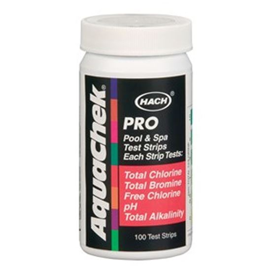 Picture of Aquachek pro 5 way test strips bottle of 100 ac511710