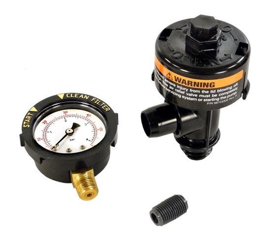 Picture of Pressure Gauge Assembly SMBW, 1/4"mpt, 0-60psi, Bttm Mount 073027