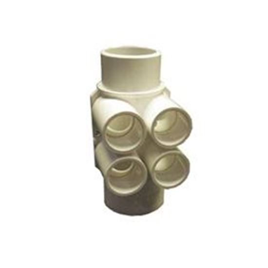 Picture of Manifold, Pvc, Waterway, 1-1/2"S X 1-1/2"Spg X (4) 3/4" 672-4190