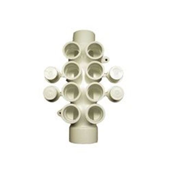 Picture of Manifold, Pvc, Waterway, 1-1/2"S X 1-1/2"Spg X (8) 3/4" 672-4640