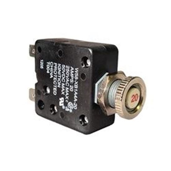 Picture of Circuit breaker 20amp 110v panel mount-w58-xb1a4a-20