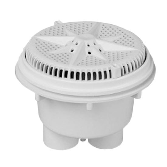 Picture of Main Drain 8", 112gpm, 2-2"Btm Port, Wht, qty2 500120