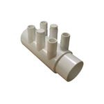 Picture of Manifold, Pvc, Gentekk, 2"Slip X 2"Spigot X (6) 3/4"Rib WM2XSP-6P