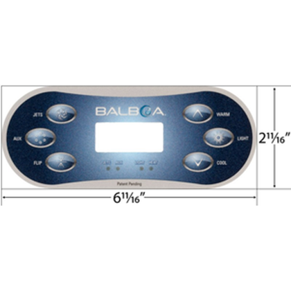Picture of Balboa Series TP600 6 Button Topside Overlay 12101