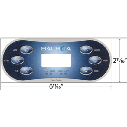 Picture of Balboa Series TP600 6 Button Topside Overlay 12198