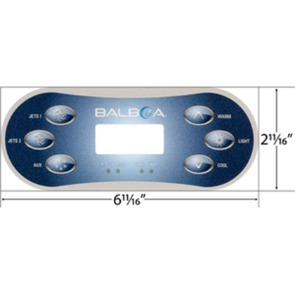 Picture of Balboa Series TP600 6 Button Topside Overlay 12762