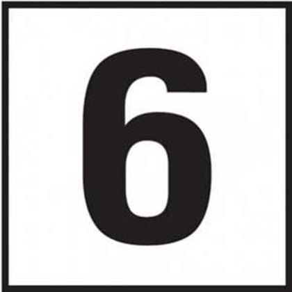 Picture of Ceramic Depth Marker - 6"x6" White with Black Number 6 | 6F06