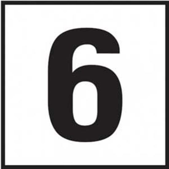Picture of Ceramic Depth Marker - 6"x6" White with Black Number 6 | 6F06