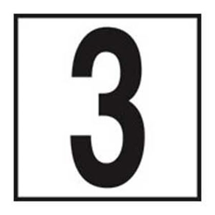 Picture of Ceramic Depth Marker - 6"x6" White with Black Number 3 | 6F03