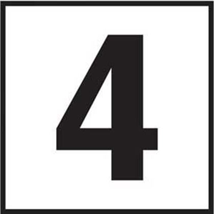 Picture of Ceramic Depth Marker - 6"x6" White with Black Number 4 | 6F04