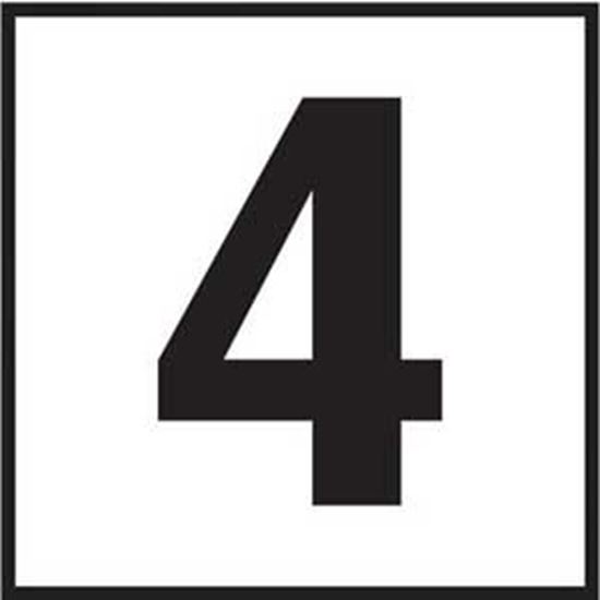 Picture of Ceramic Depth Marker - 6"x6" White with Black Number 4 | 6F04