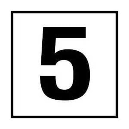 Picture of Ceramic Depth Marker - 6"x6" White with Black Number 5 | 6F05