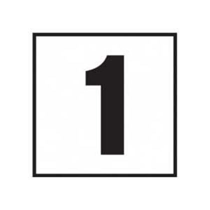 Picture of Ceramic Depth Marker - 6"x6" White with Black Number 1 | 6F01