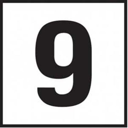 Picture of Ceramic Depth Marker - 6"x6" White with Black Number 9 | 6F09