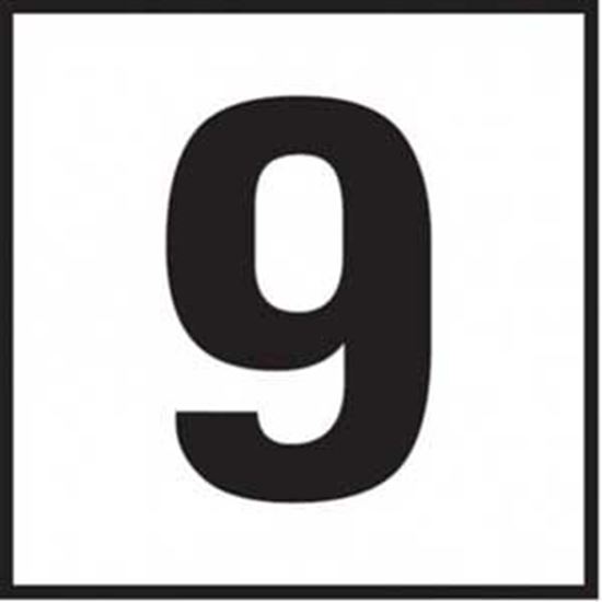 Picture of Ceramic Depth Marker - 6"x6" White with Black Number 9 | 6F09