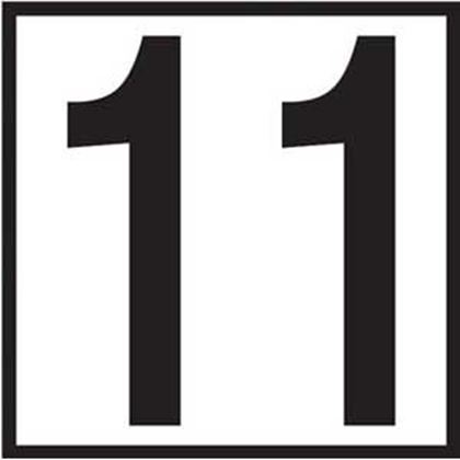 Picture of Ceramic Depth Marker - 6"x6" White with Black Number 11 | 6F11