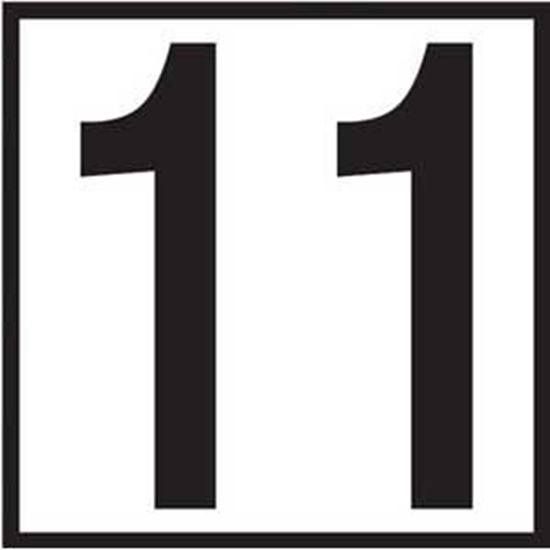 Picture of Ceramic Depth Marker - 6"x6" White with Black Number 11 | 6F11