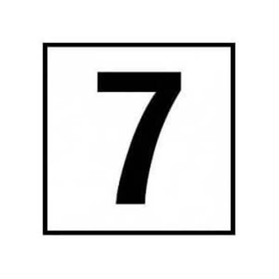 Picture of Ceramic Depth Marker - 6"x6" White with Black Number 7 | 6F07