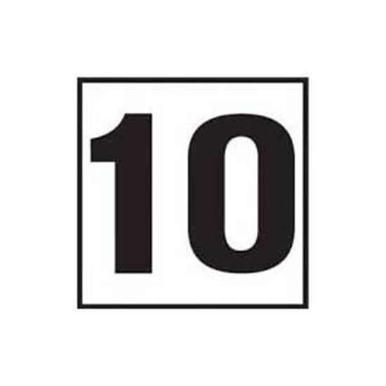 Picture of Ceramic Depth Marker - 6"x6" White with Black Number 10 | 6F10