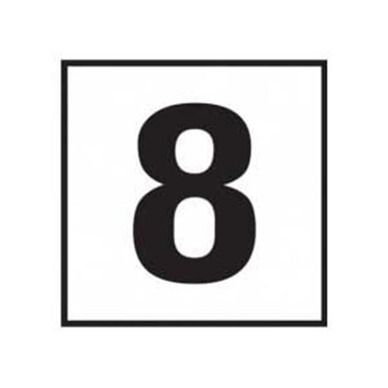 Picture of Ceramic Depth Marker - 6"x6" White with Black Number 8 | 6F08